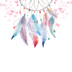 Invitación Boho Pastel Feathers Dreamcatcher Chica Baby Showe