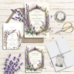 Tarjeta RSVP Regal de Lavanda de color de agua