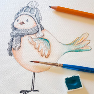 Pegatina Redonda Ilustracion de espárragos de invierno