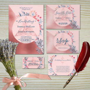 Anuncio Pink Pearl Watercolor Floral Pagan Handfasting