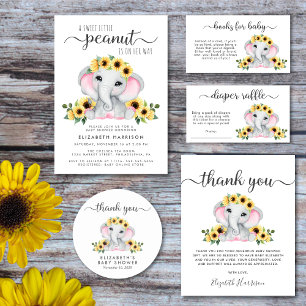 Tarjeta de agradecimiento a Elephant Sunflower Bab
