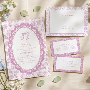 Invitación de Baby Shower Little Pumpkin Pink Toil