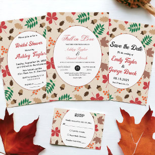 Tarjeta De Confirmación De Asistencia Elegante Caída Rústica Sale Boda Floral Otoño