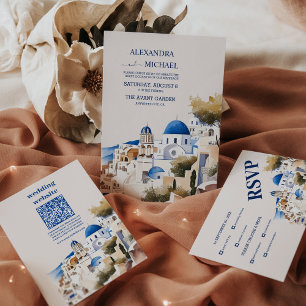 Tarjeta De Agradecimiento Boda de destino de Grecia Santorini Foto