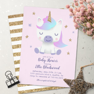 Invitación Baby Shower de Unicorn
