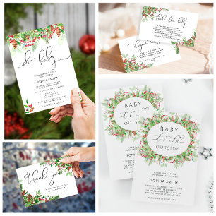 Invitación Invierno siempre verde hace frío afuera de la duch