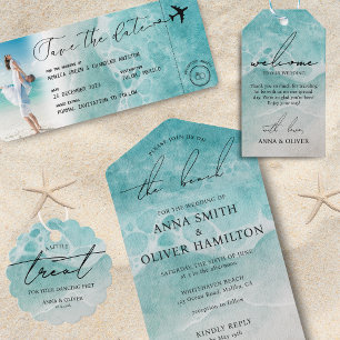 Invitación código QR de Boda de destino de Boda de Embarque e
