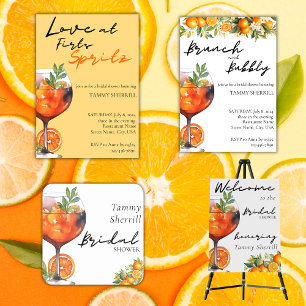 Posavasos Cuadrado De Papel Aperol Spritz Naranja Summer Bridal
