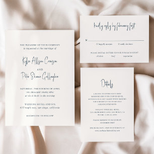 Invitación Kylee Gray tradicional elegante Wedding