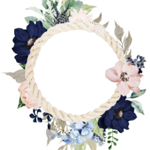 Invitación Marina Nautical Blooms Naval Rubor Boda Rosa Inv