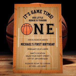 Invitación Partido del Primer Cumpleaños del Baloncesto