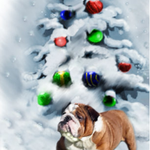 Tarjeta Festiva Regalos de Navidades de Bulldog ingleses