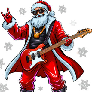 Tarjeta Festiva ¡Santa Rocks! Gracioso Santa Claus tocando la guit