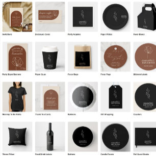 Pegatina Redonda Terracotta Flower Simple Boho Baby Shower