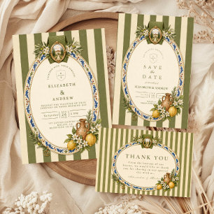 Tarjeta De Agradecimiento Boda Rústica Italiana
