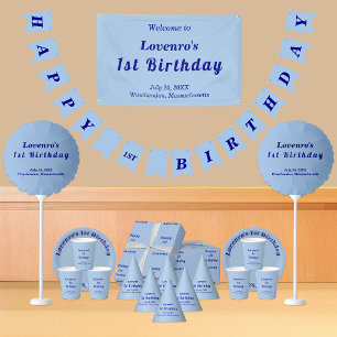 Platos de papel azules claros minimalistas para cu