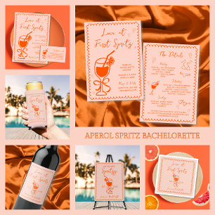 Tarjeta De Recepción Aperol Spritz Bachelorette con mano de drenaje