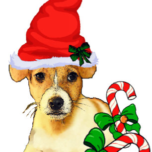 Tarjeta Festiva Navidades Cute Jack Russell Terrier