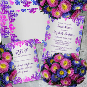 Invitación Dulce cumpleaños de copo de nieve de invierno 16