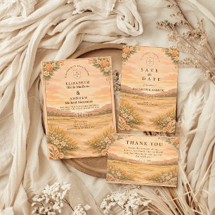 Tarjeta De Agradecimiento Boda Cañón del Desierto Occidental