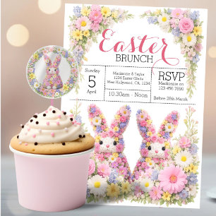 Tarjeta Festiva Conejo de Pascua de Flor Dulce