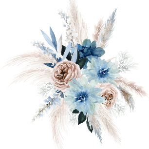 Invitación Boda de Grado Boho Pink and Blue Peony Pampas
