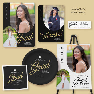 Invitación Arco Moderno 2 Foto Grad Fiesta Púrpura