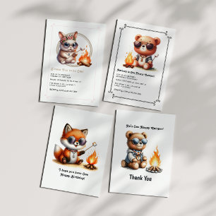 Tarjeta "Un cumpleaños feliz" Camping Woodland Primer cump