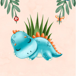 Invitación Dinosaurio lindo y Baby Shower de amigos
