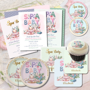 Invitación Baby Shower Spa - Pamper Day Pastel Shades