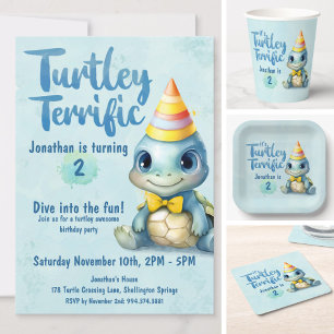 Invitación Aniversario de una tortuga acuática
