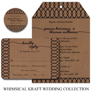 Invitación La moderna y caprichosa colección de Bodas Kraft
