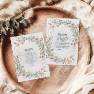 Invitación Elegante bebé floral de Rubor en ducha de flores