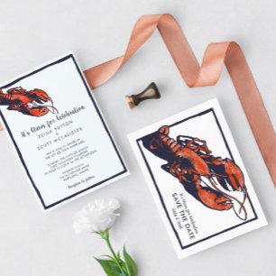 Invitación a la boda de bogavante rústico