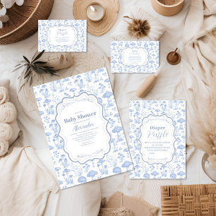 Servilleta De Papel Toile De Jouy Mushrooms Woodland Baby Shower