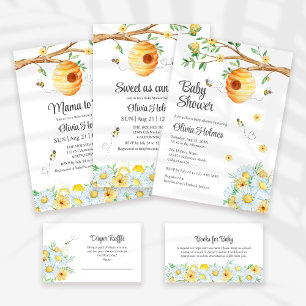 Invitación Abeja de miel y Baby Shower de Chamomille