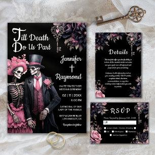 Invitación Hasta que la muerte nos haga parte   Boda gótico d