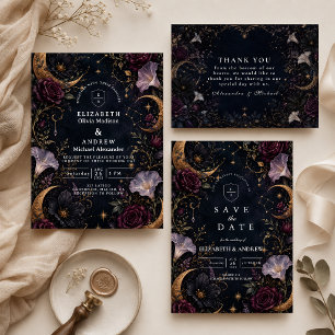 Invitación Boda Celestial Oscura y Malhumorada