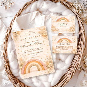 Servilleta De Papel Ducha de Bebé Arcoíris Boho Neutral