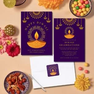 Invitación Celebración del Festival de Luces de Diwali en Ind
