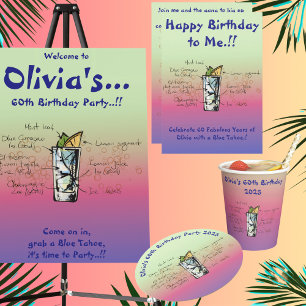 Posavasos Redondo De Papel Fiesta de cumpleaños de Blue Tahoe