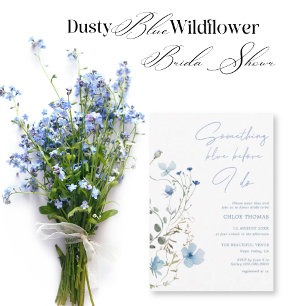 Póster Ducha de Novia con Flor Silvestre Azul