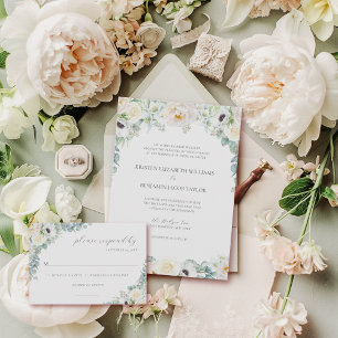 Invitación Kristen Boho Boda católica de la vegetación floral