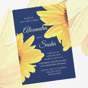 Tarjeta postal de invitación a la boda de girasole