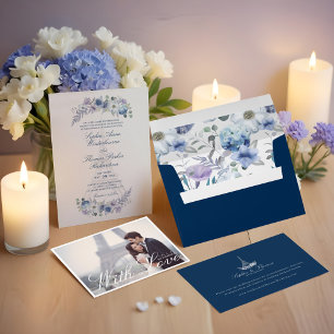 Invitación Boda blanco floral de la Torre Eiffel de París
