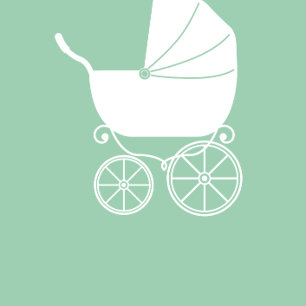 Invitación Vintage Carriage Baby Shower Green Gender Neutral