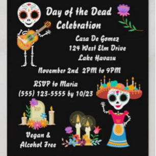 Invitación al Día de la Calavera del Azúcar Muerto