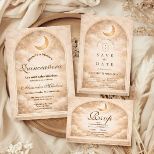 Invitación Constelación Dorada Quinceañera