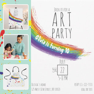 Invitación Fiesta de arte de color Cumpleaños