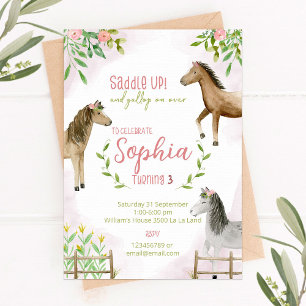 Invitación Saddle Up, Horse Birthday Photo Invitation